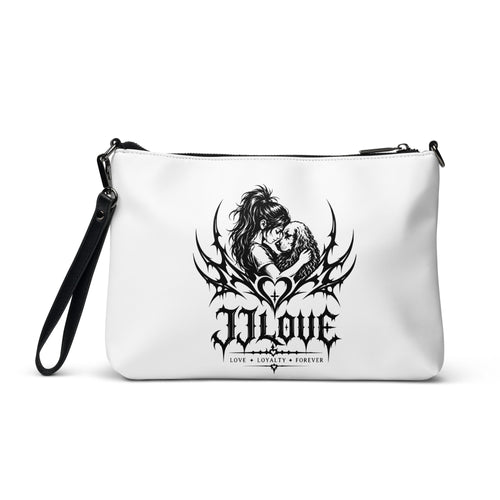 Borsa a tracolla bianca JJLove stemma gotico