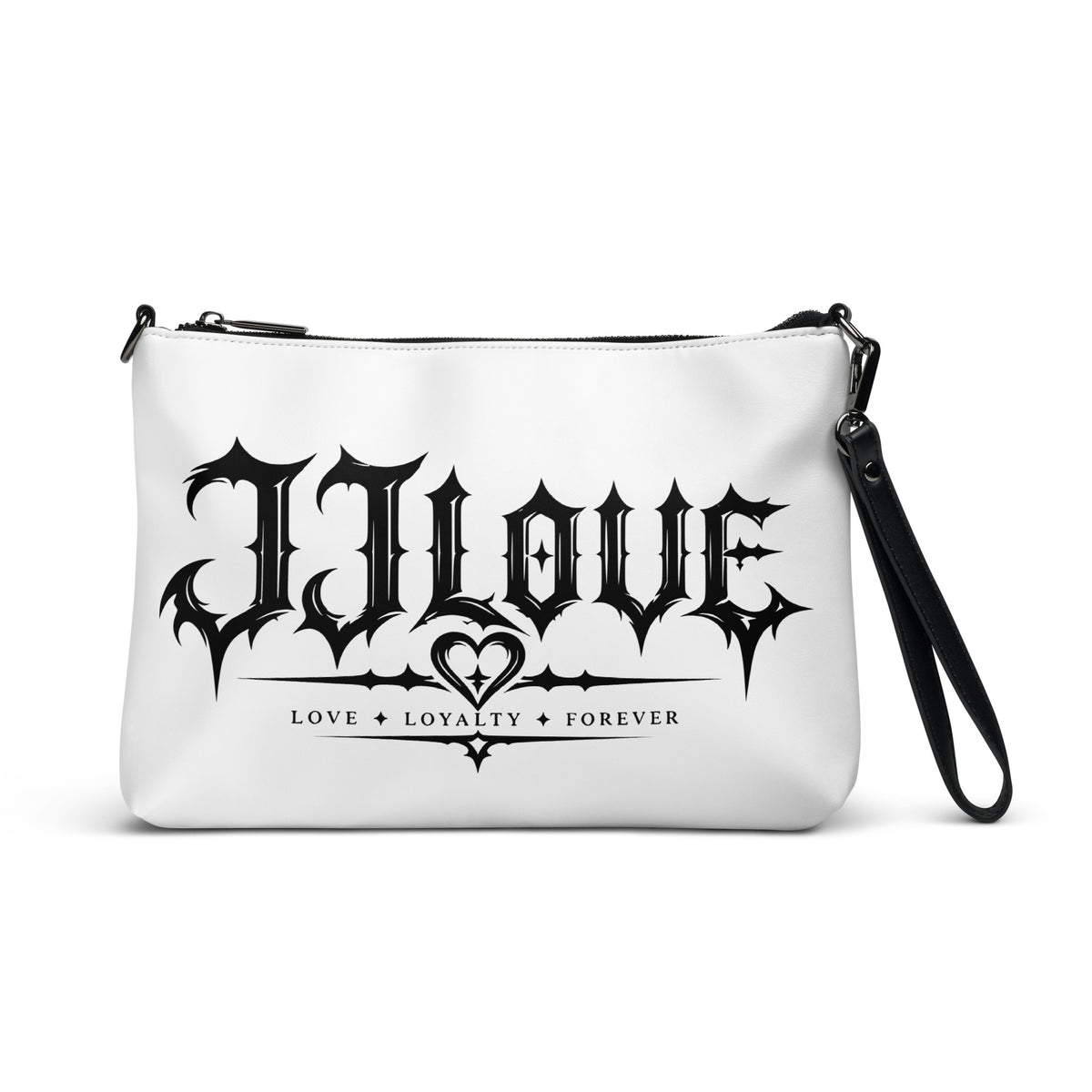Borsa a tracolla bianca JJLove stemma gotico