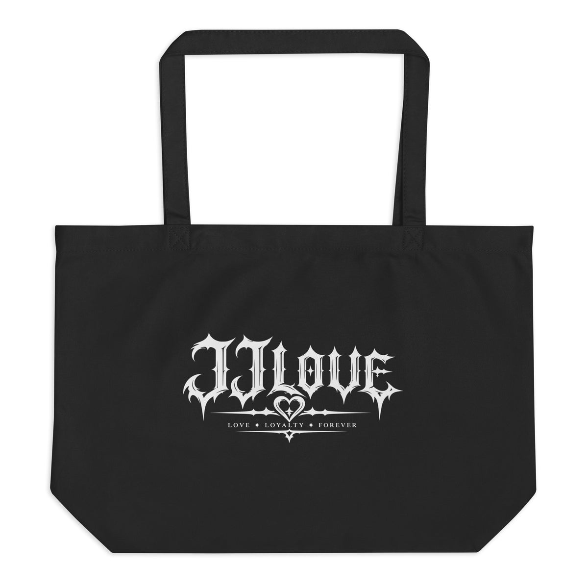 Tote bag nera JJLove con logo