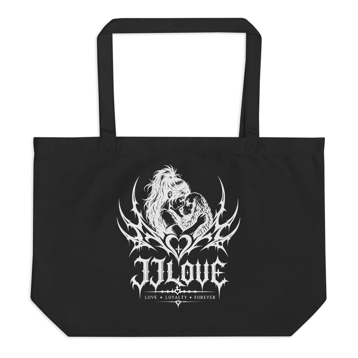 Tote bag nera JJLove stemma gotico