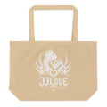 Tote bag beige JJLove stemma gotico bianco