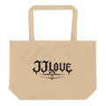 Tote bag beige JJLove con logo nero