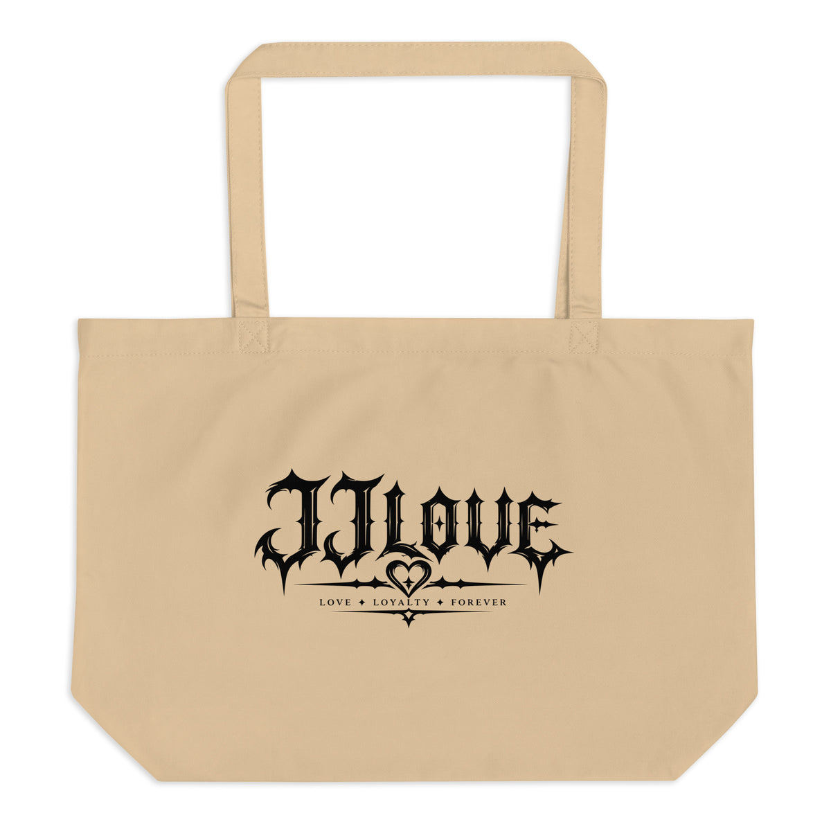 Tote bag beige JJLove con logo nero