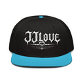Cappellino snapback JJLove nero e azzurro con logo