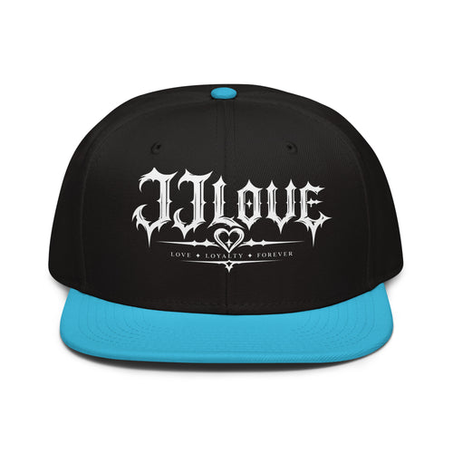 Cappellino snapback JJLove nero e azzurro con logo