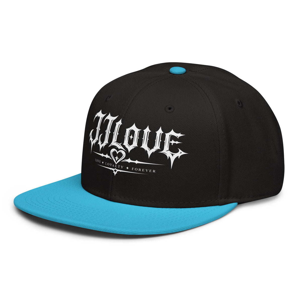 Cappellino snapback JJLove nero e azzurro con logo