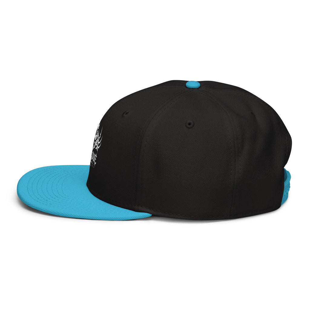 Cappellino snapback JJLove nero e azzurro stemma gotico