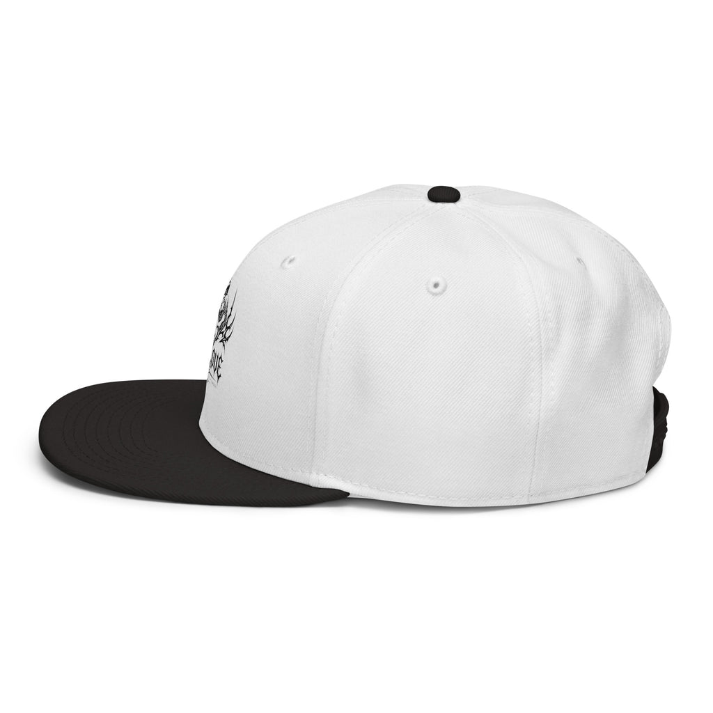 Cappellino snapback JJLove bianco e nero stemma gotico