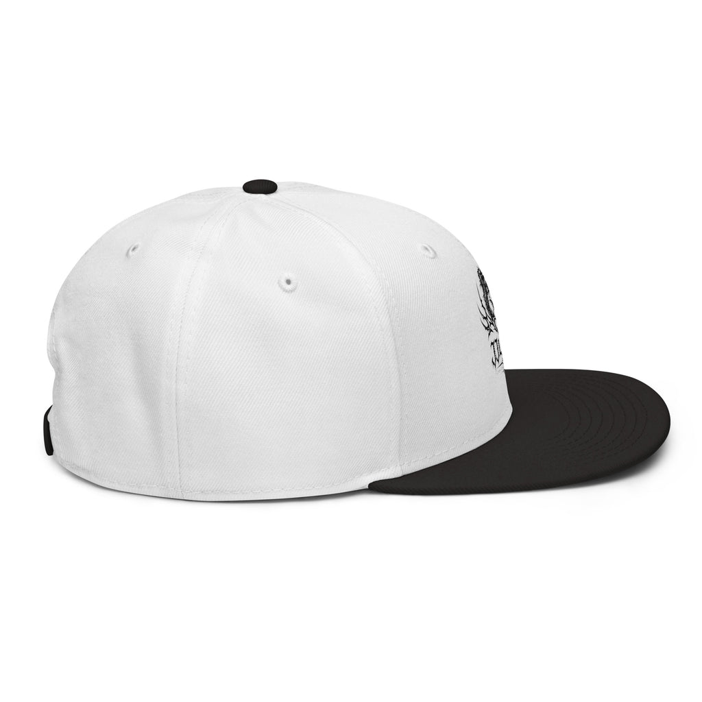 Cappellino snapback JJLove bianco e nero stemma gotico