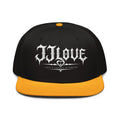 Cappellino snapback JJLove nero e giallo con logo