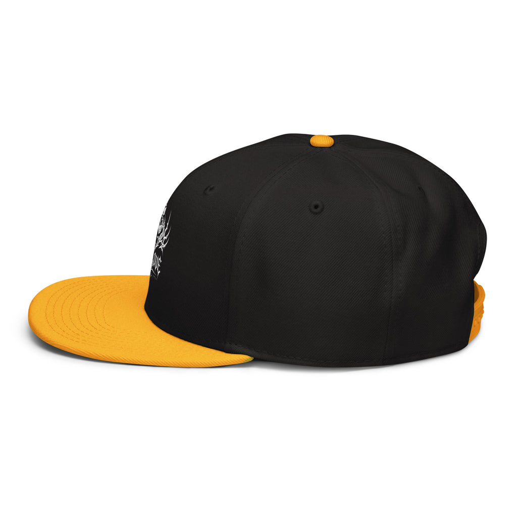 Cappellino snapback JJLove nero e arancione stemma gotico