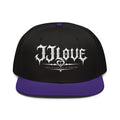 Cappellino snapback JJLove nero e viola con logo