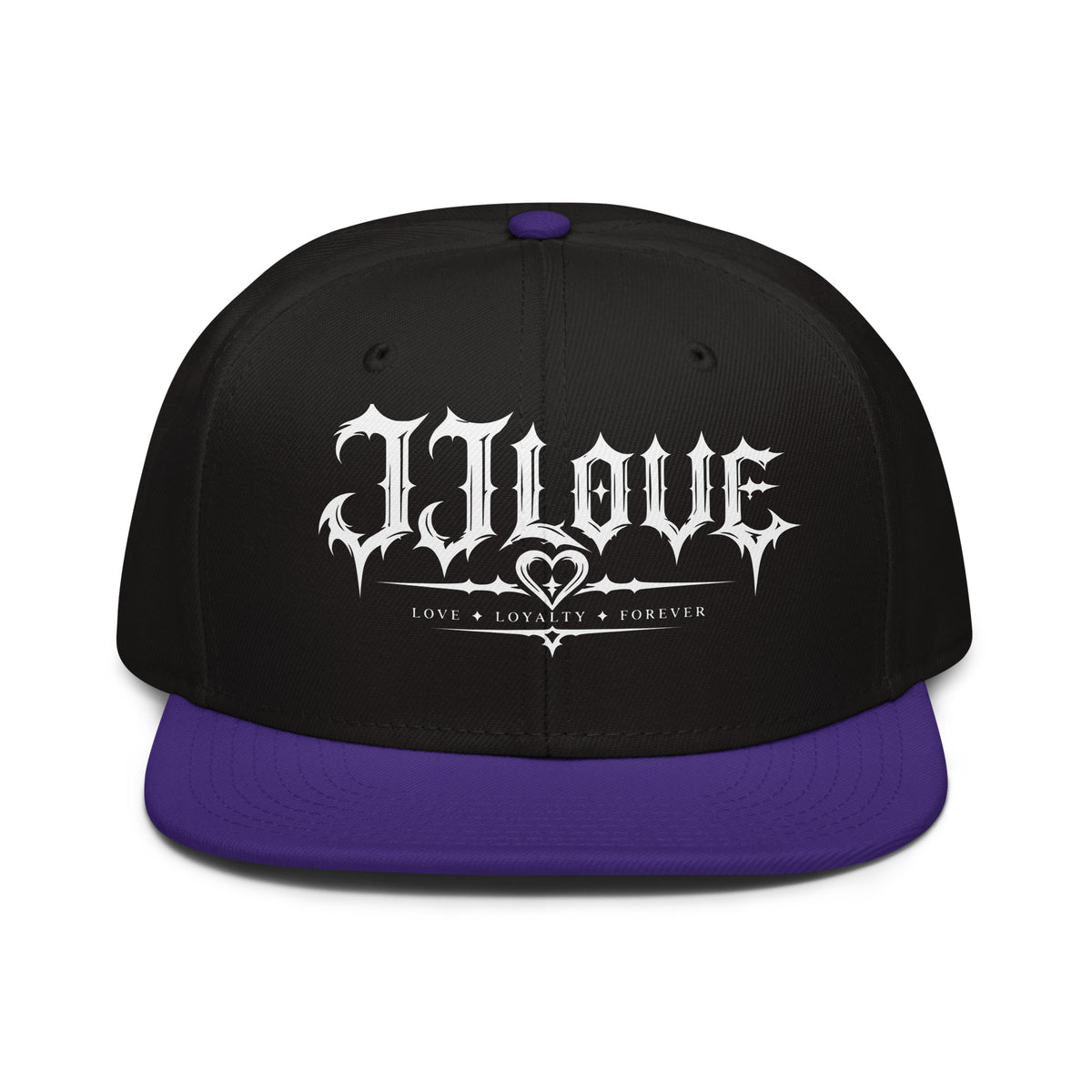 Cappellino snapback JJLove nero e viola con logo