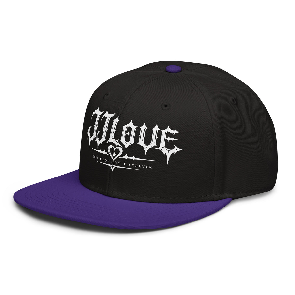 Cappellino snapback JJLove nero e viola con logo