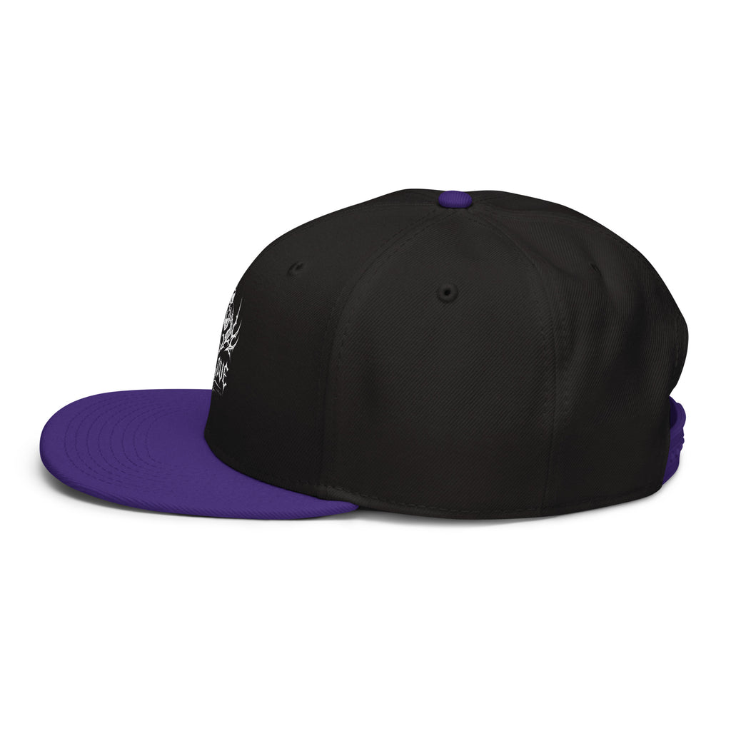 Cappellino snapback JJLove nero e viola stemma gotico