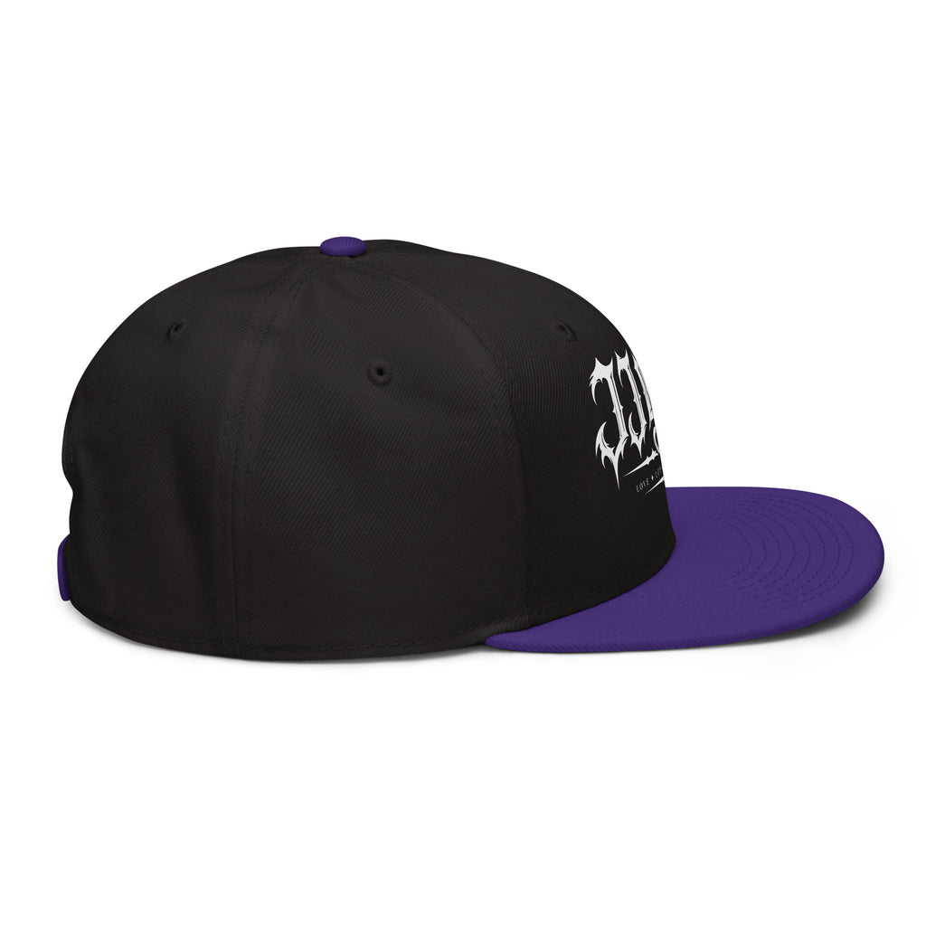 Cappellino snapback JJLove nero e viola con logo