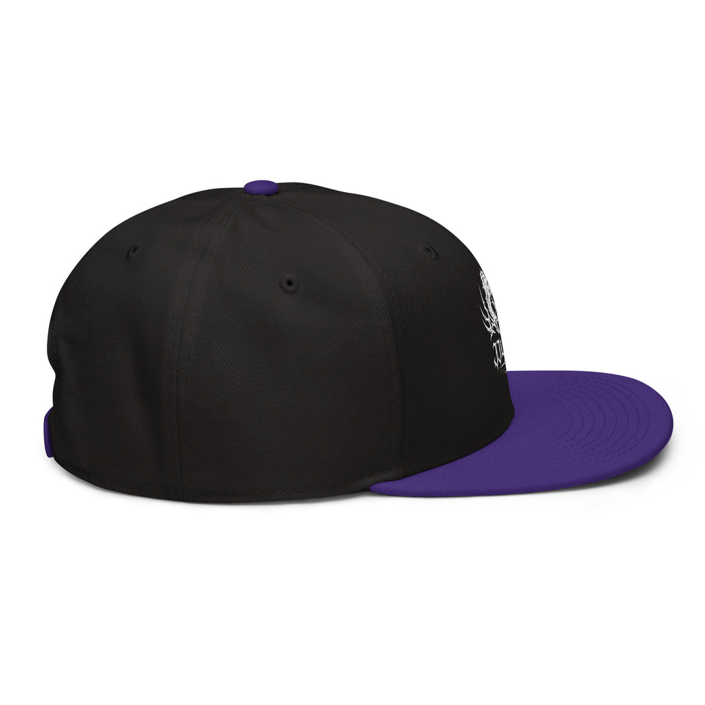 Cappellino snapback JJLove nero e viola stemma gotico