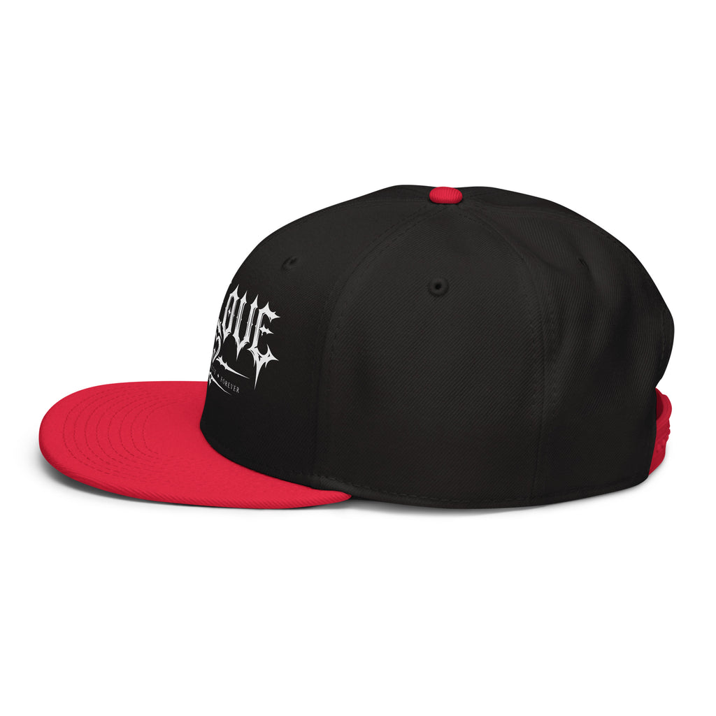 Cappellino snapback JJLove rosso e nero con logo
