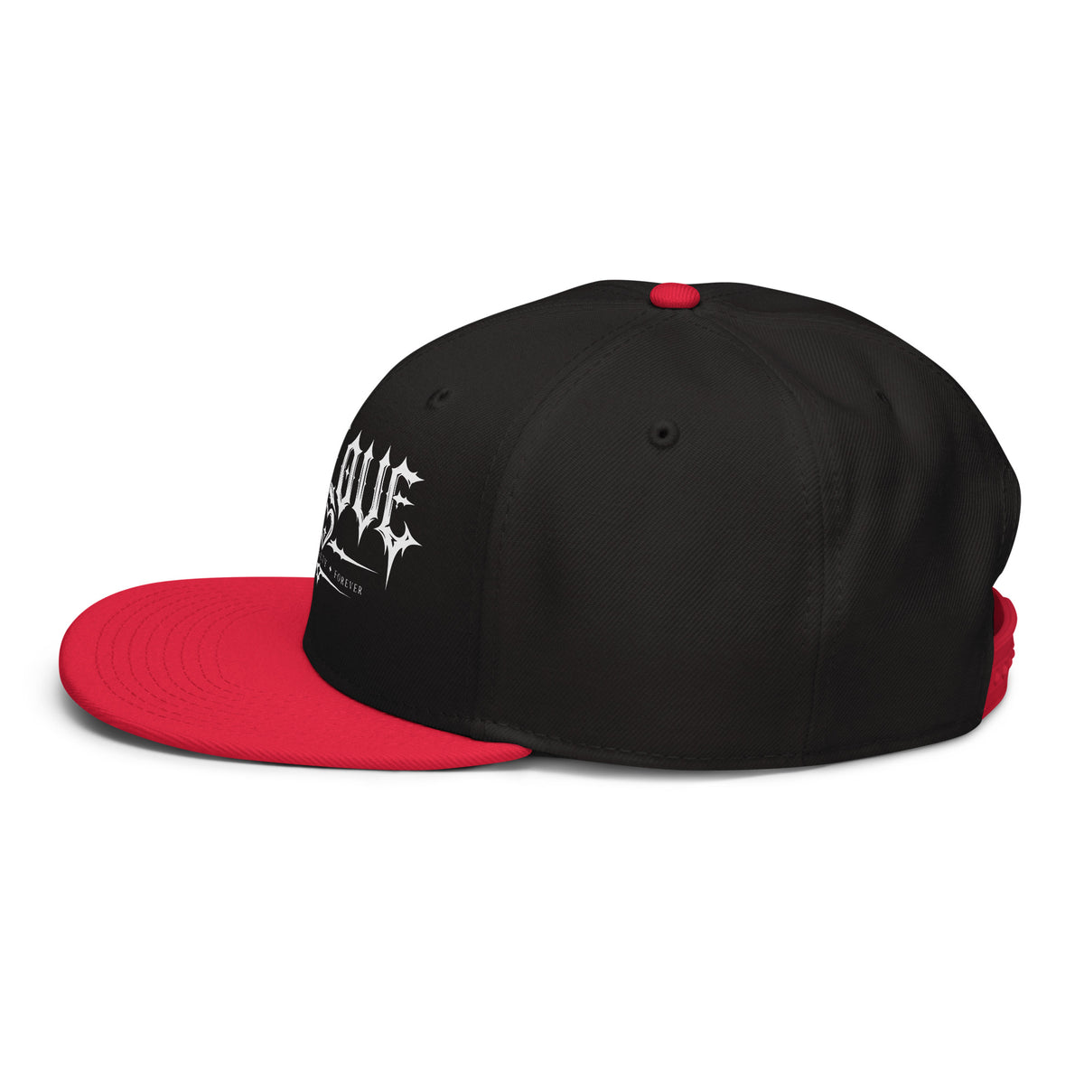 Cappellino snapback JJLove rosso e nero con logo