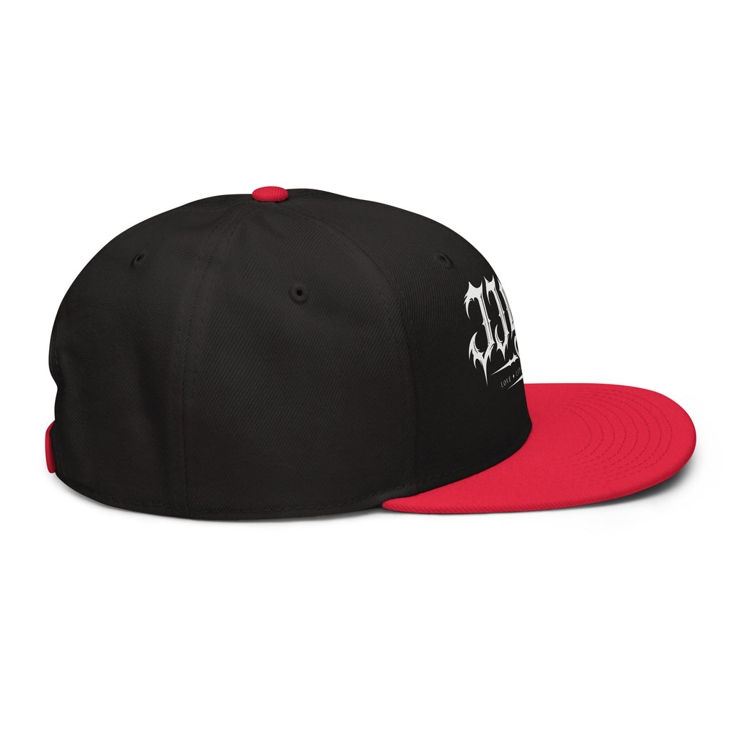 Cappellino snapback JJLove rosso e nero con logo