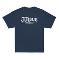 Maglietta teenager blu navy JJLove logo gotico centrale